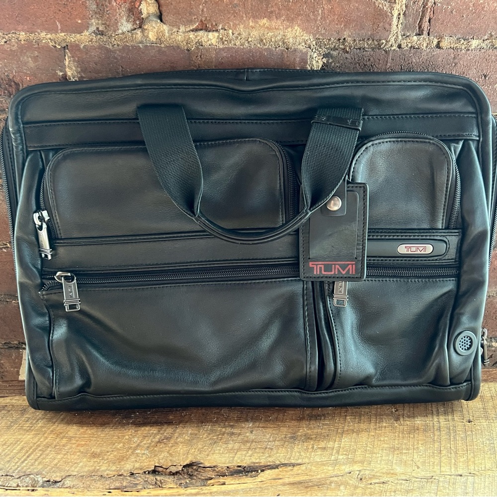 Tumi Alpha 2 Black Napa Leather Computer Briefcase